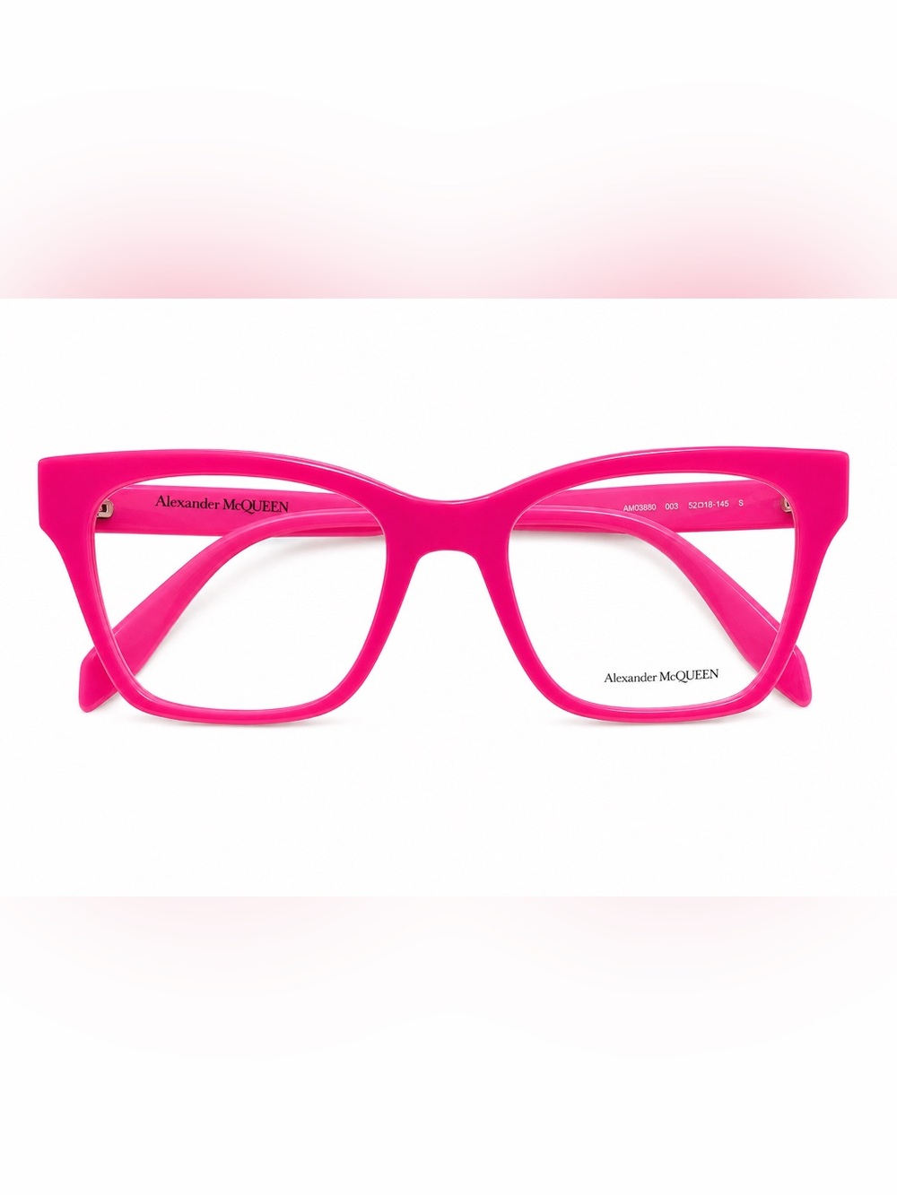 Alexander McQueen AM0388O Fuchsia Pink Square Eyeglasses 52-18-145